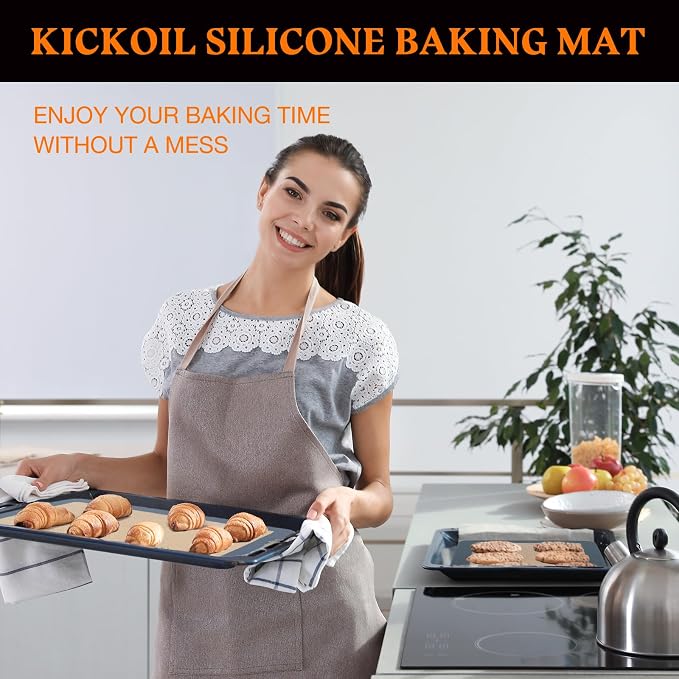 Silicone Baking Mat Large 3 Pack-2 Half Sheets+1 Small Quarter Sheet, Reusable - Image 7