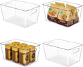 YIHONG Clear Plastic Storage Organizer Bins, 4 Pack Pantry Food Storage Bins by YIHONG