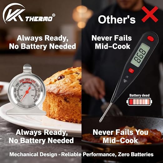 CloudHand Oven Thermometer 50-300°C/100-600°F Electric/Gas Oven Temperature - Image 3