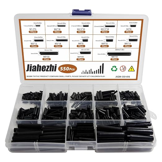 550Pcs Roll Pin Assortment Kit, Slotted Tension Pins, Split Dowels & Expansion by Unknown