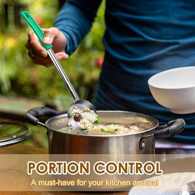 4 Ounce Solid Stainless Steel Portion Control Ladle Spoon - Image 7