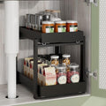 APRTAT 2 Pack Under Sink Organizer, Bamboo Wooden 2-Tier Pull-Out Storage by HEALTHYYOU