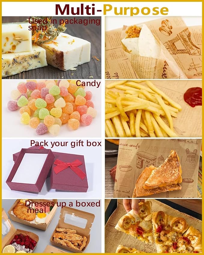 Katbite 100 Pcs Sandwich Wrapping Paper, 12x12 inch Food Basket Liners - Image 6