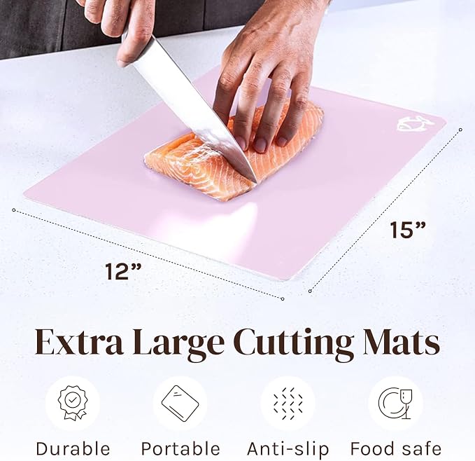 Cooler Kitchen Extra Thick Pastel Flexible Plastic Cutting Board Mats - Image 5