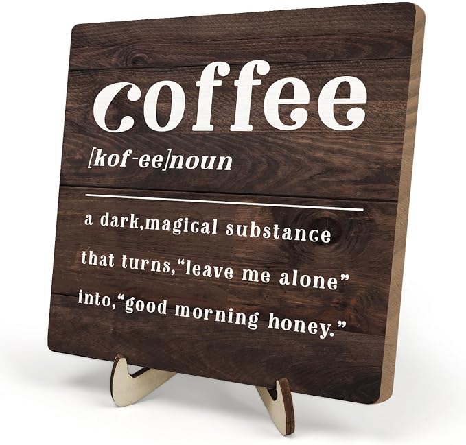 Coffee Bar Sign Plaque, Coffee Bar Accessories, Vintage Cafe Bar Plaque Desk by DMADNF