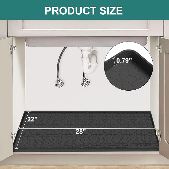 Under Sink Mat, Kitchen Cabinet Shelf Protector, Fits 36 inch Standard Cabinet - Image 2