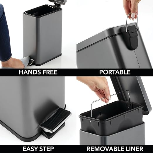 mDesign Pedal Bin — Waste Bin - Image 3