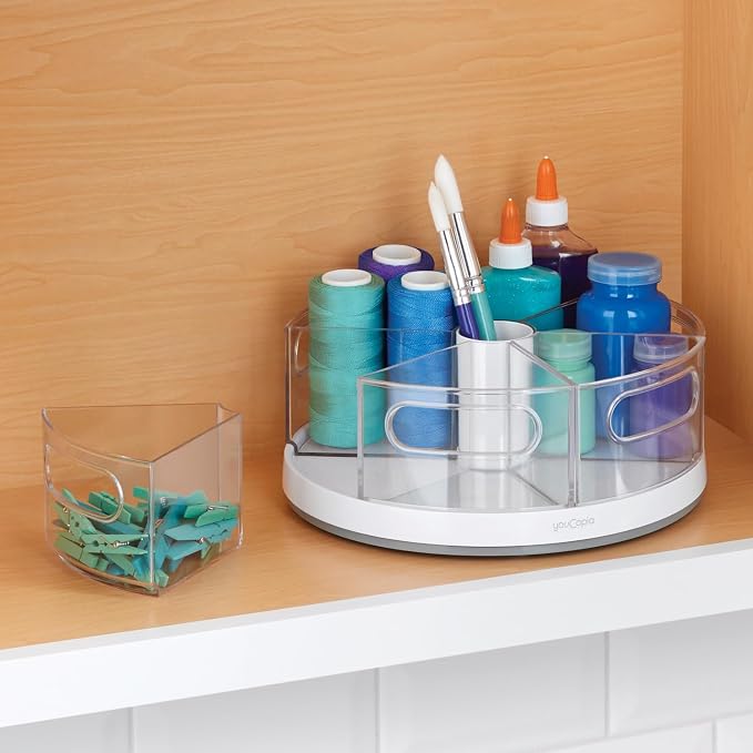 YouCopia Crazy Susan Lazy Susan Organizer, 6 BPA-Free Removable Clear Bins - Image 7