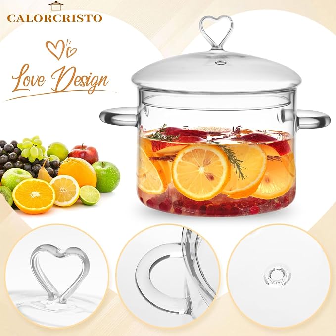 2 L Glass Cooking Pot with Lid, Simmer Pot - Image 3