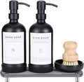 Kitchen Soap Dispenser Set - 16OZ Black Glass Bottle by ORCHID+HOME