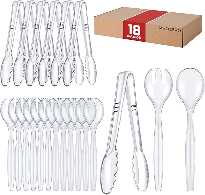 Mwellewm 18Pcs Serving Utensils, Large Disposable Serving Spoons by Mwellewm