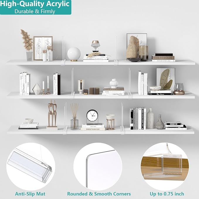 10 PCS Shelf Dividers for Closet Organization Acrylic Clear Closet Shelf - Image 3