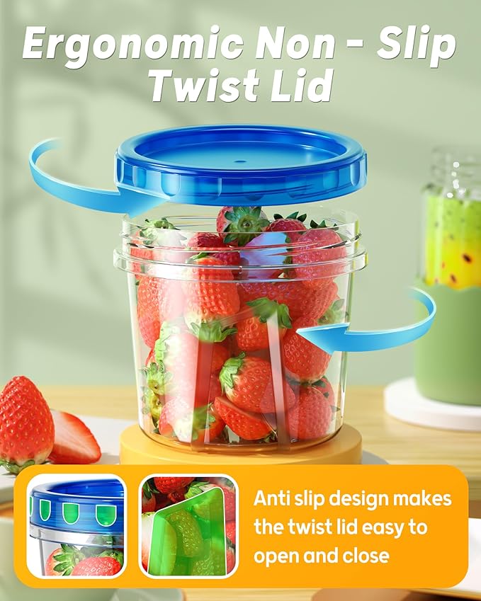 BiuLeon 6 Pack-24 oz Freezer Storage Containers, Plastic Food Storage Containers - Image 3