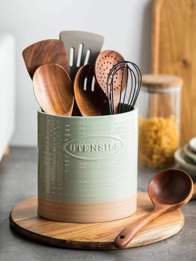 YHOSSEUN Kitchen Utensil Holder, Ceramic Utensil Holder - Image 3