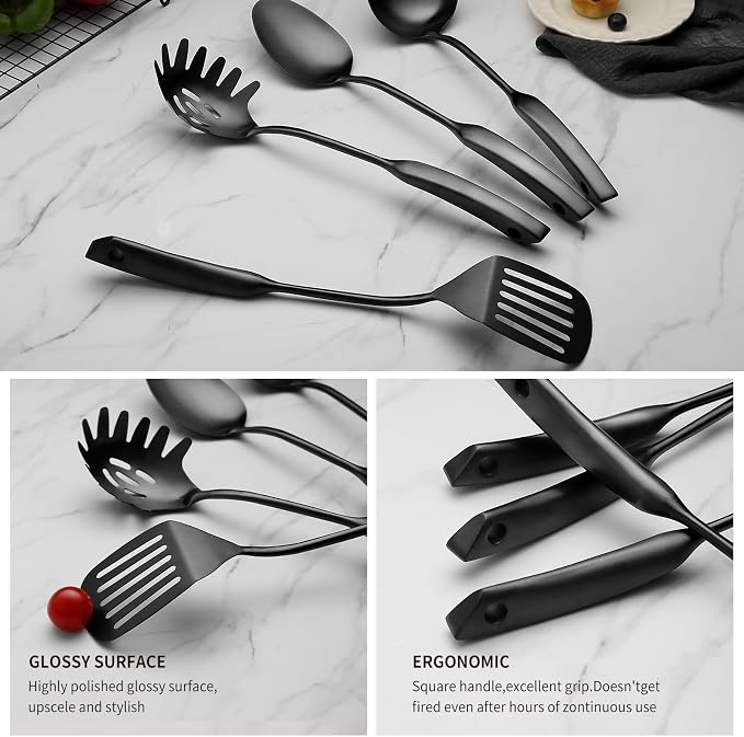 9PCS Silverware Set for 304 Stainless Steel Kitchen Utensils Set Cooking - Image 3