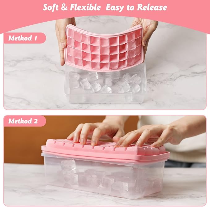 Silicone Ice Cube Tray with Leak-Proof Lid & Storage Bin - Image 4