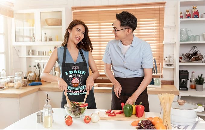 Baking Apron for Women I Baking Because People Is Frowned Aprons Gifts for Men - Image 3