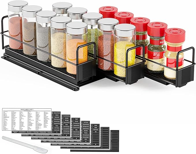 SpaceAid Pull Out Spice Rack Organizer by SpaceAid