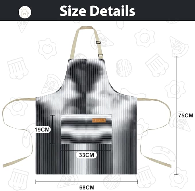 VALOME 2 Pack Kitchen Aprons, Apron - Image 2