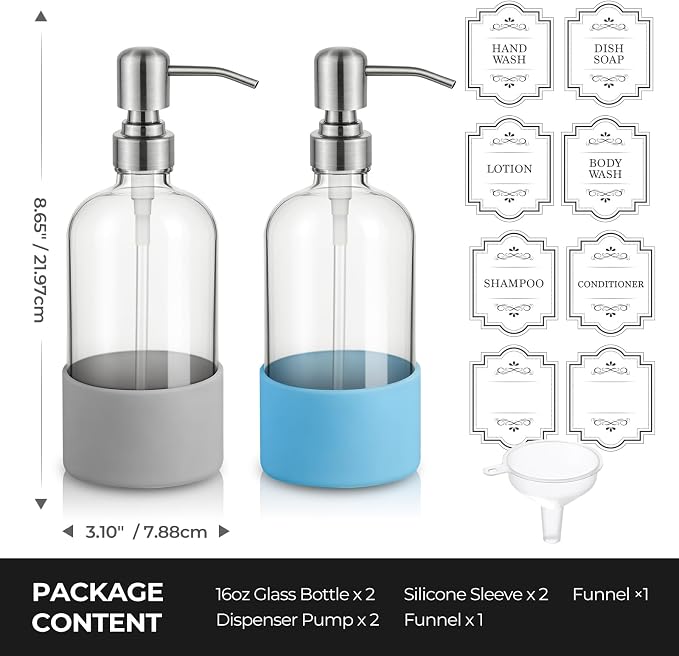16 oz Hand and Dish Soap Dispenser Set - Image 5