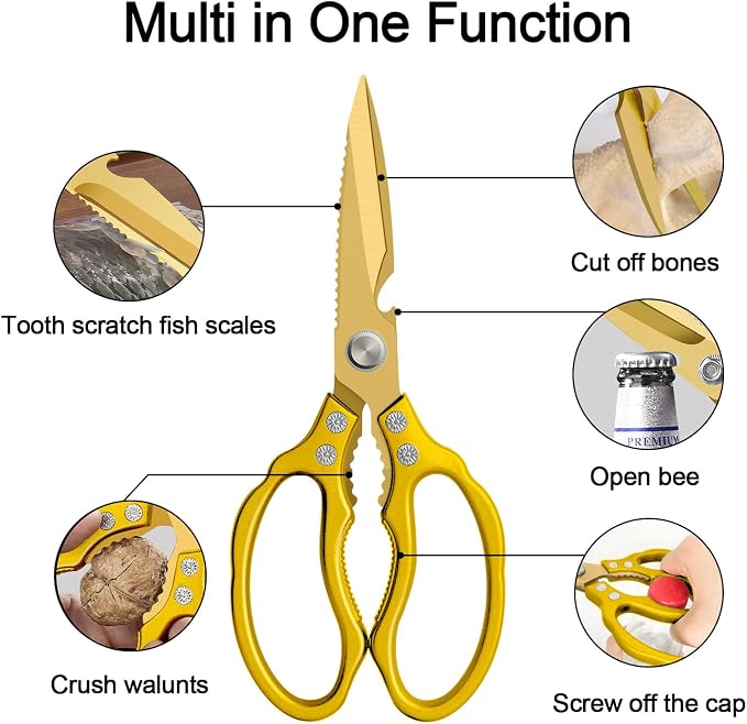 CGBE Kitchen Scissors, Heavy Duty Dishwasher Safe Food Scissors - Image 2