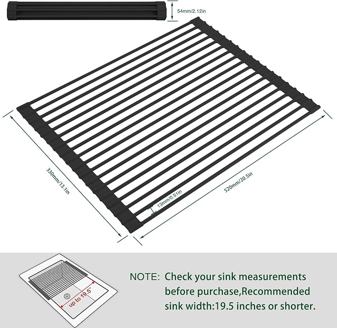 HANZENMA Roll Up Dish Drying Rack Over The Sink Kitchen Roll Up Sink Drying - Image 2