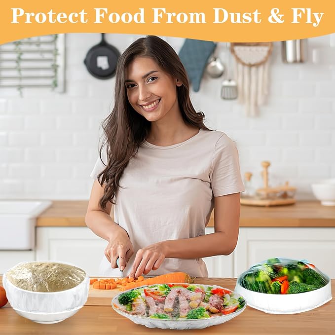 Plastic Shower Caps for Sourdough Bread, Food Covers Stretch Reusable Elastic - Image 4