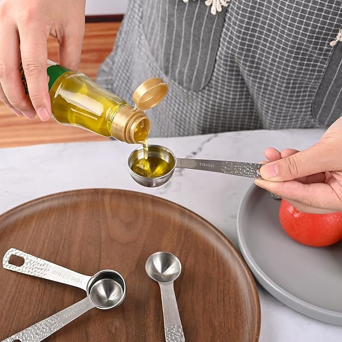 Measuring Cups and Spoons Set 14, Metric & US 18/8 Stainless Steel Measuring - Image 9