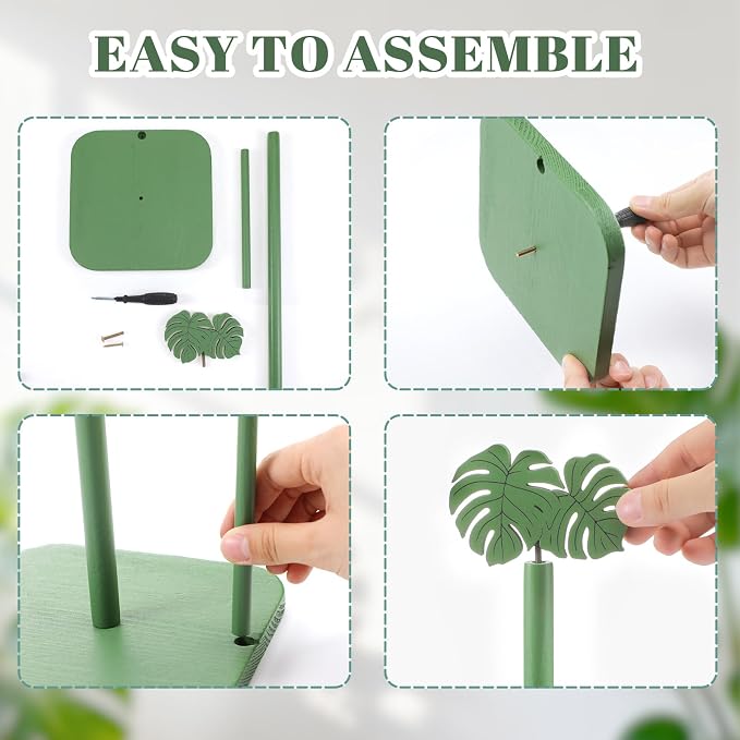 Leinuosen Monstera Leaves Paper Towel Holder Tropical Monstera Wooden Paper - Image 4