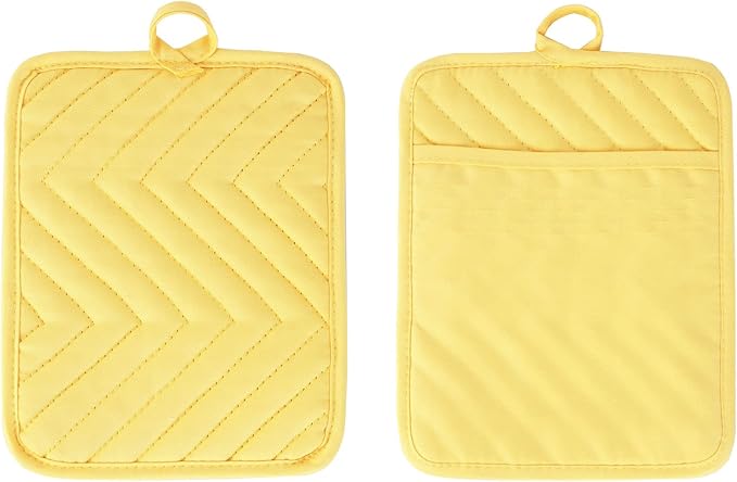 Anyi Pot Holders and Oven Mitts 7" X 9" Heat Resistant Cotton Pocket Pot Holder - Image 3