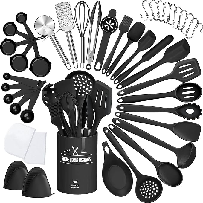 43 Pcs AIKKIL Kitchen Utensils Set, Heat Resistant Silicone Cooking Kitchen by AIKKIL