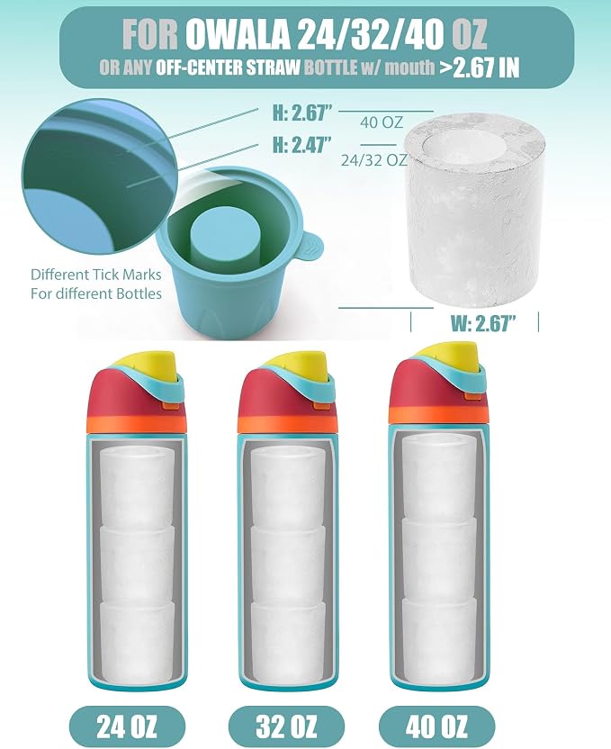 Ice Molds for Owala 24-40oz, Food-Grade Soft Silicone, No White Residue - Image 6