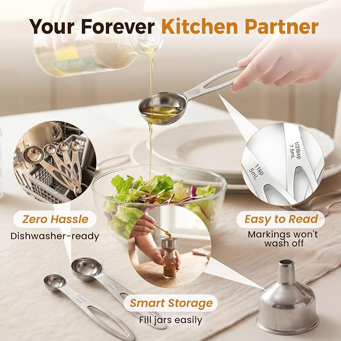 13PCS Stainless Steel Measuring Cups and Spoons Set - Image 4
