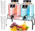 Lallisa 2 Pcs 2 Gallon Glass Drink Dispenser by Lallisa