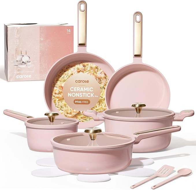 CAROTE Ceramic Cookware Set Nonstick, Non-Toxic & PFAS-Free, Dishwasher by CAROTE