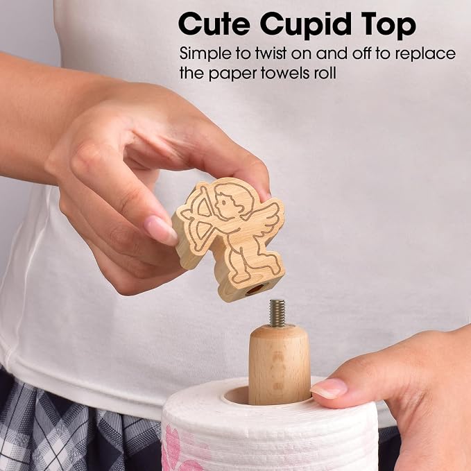 KitchLife Cute Wooden Paper Towel Holder Countertop - Image 4