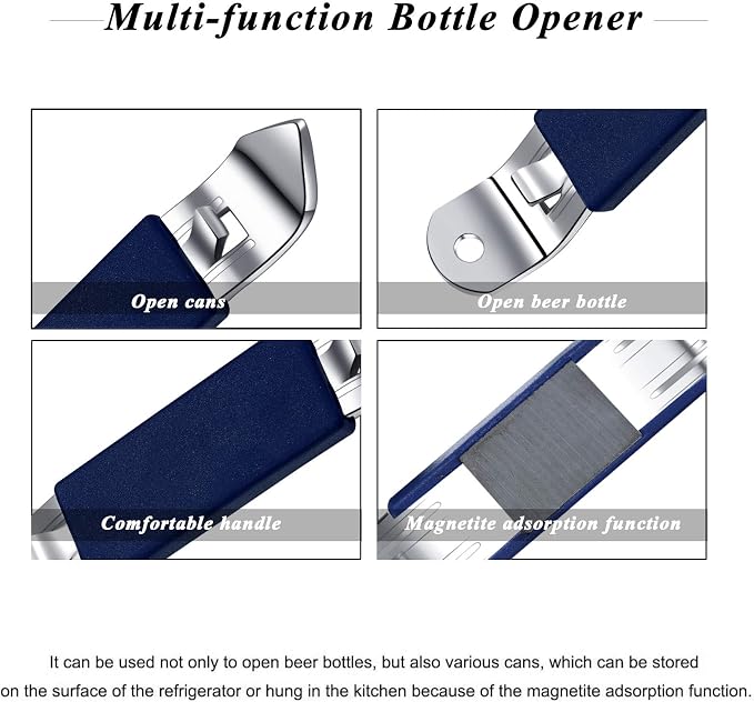 3 Pieces Magnetic Bottle Openers Can Opener Classic Beer Opener Stainless Steel - Image 2