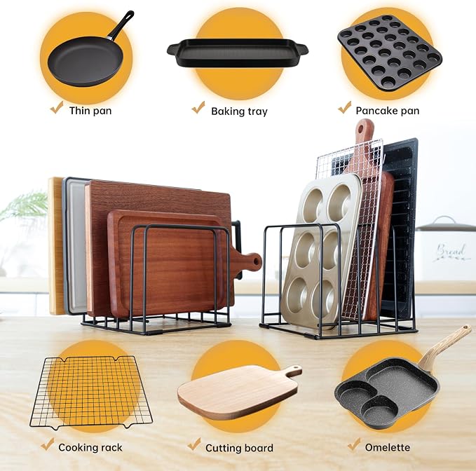 2-Pack 5-Tier Cutting Board Holder, Kitchen Cabinet Organizer Holder, - Image 3