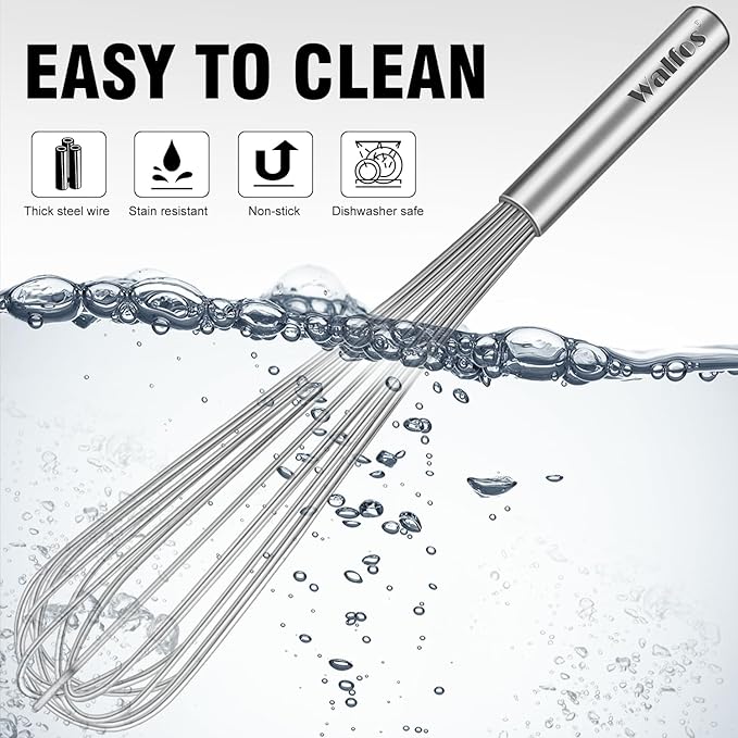Walfos Whisk, 17in Large Whisks, Heavy Duty Stainless Steel Wire Whisk Ideal - Image 9