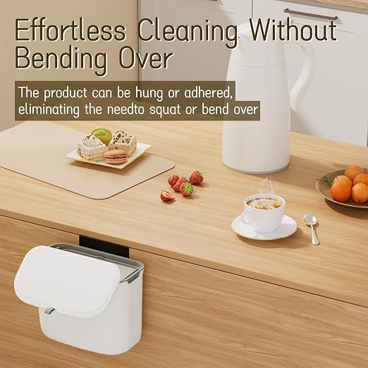 1.9 Gallon Kitchen Compost Bin Hanging Small Trash Can - Image 7