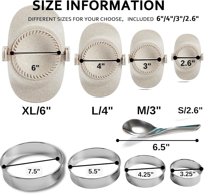 Empanada Maker Press, 6-Inch Extra Large Dumpling Maker Set - Image 3