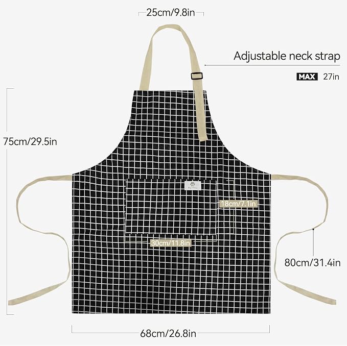 NLUS 2 Pack Kitchen Cooking Aprons, Adjustable Bib Waterproof Chef Apron - Image 4