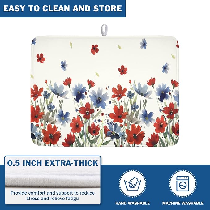 4th of July Floral Dish Drying Mat - Image 5