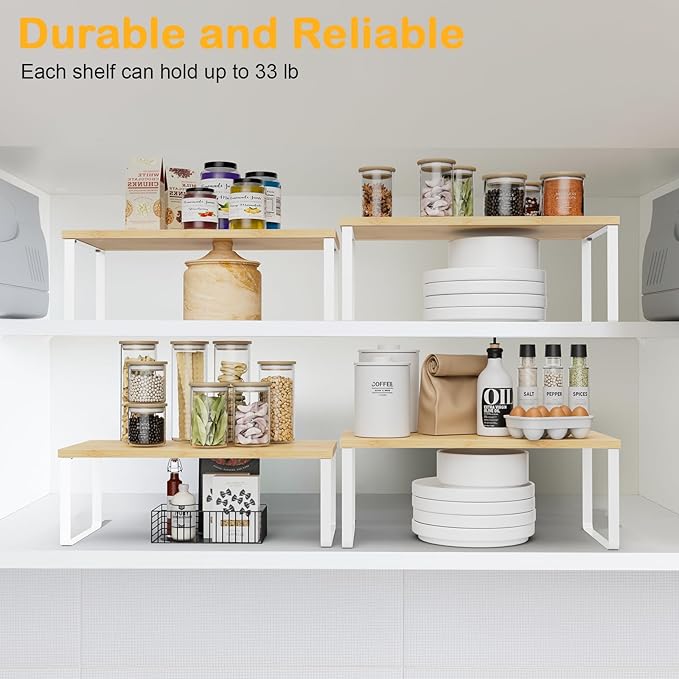 OGEMXU Cabinet Shelf Organizers, 15.7 inches Large Kitchen Counter Shelf - Image 4