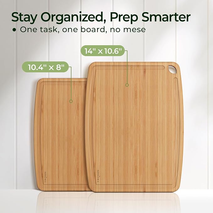 Keechee Dishwasher Safe Bamboo Cutting Boards Durable Lightweight Wood Cutting - Image 6