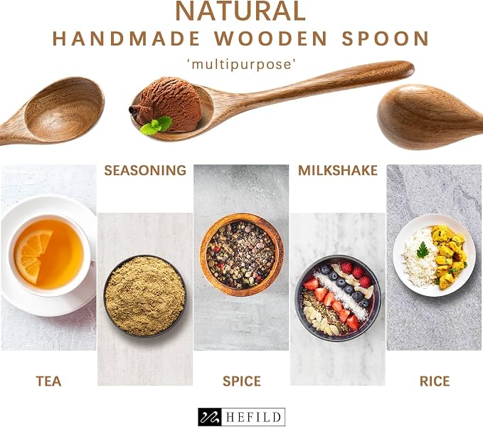 4 PCS Wooden Spoons for Honey, 6.7 inch Small Wooden Spoons - Image 5