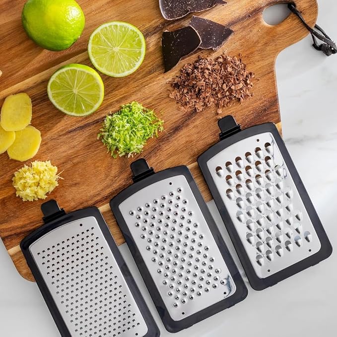 GINSU Plastic 3-in-1 Ergonomic Grater – 5x4x8in Multifunctional Cheese - Image 4