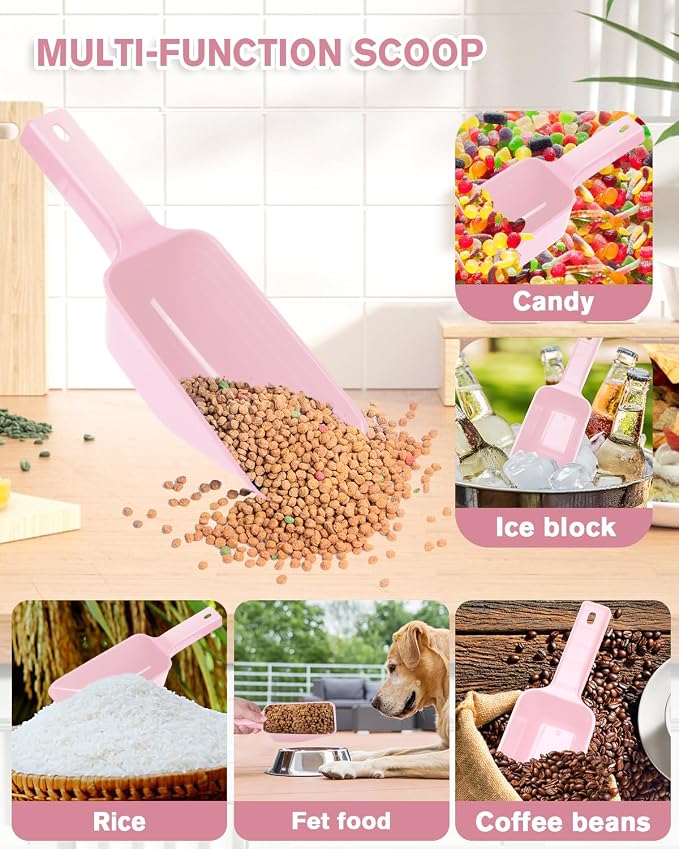 2 Cup Dog Food Scoop, Plastic Pet Food Scoop - Image 3