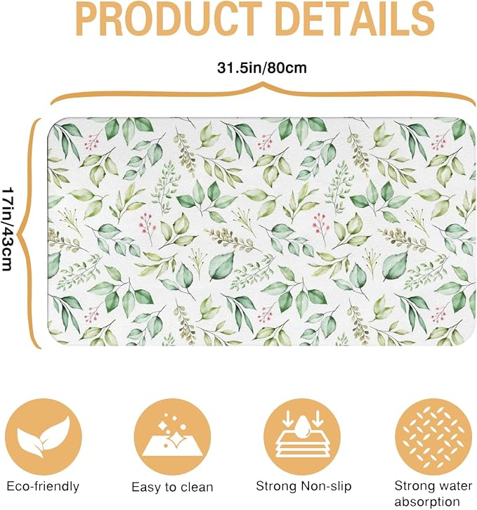 Kitchen Countertop Dish Drying Mat, Super Absorbent Coffee Bar Mat - Image 5