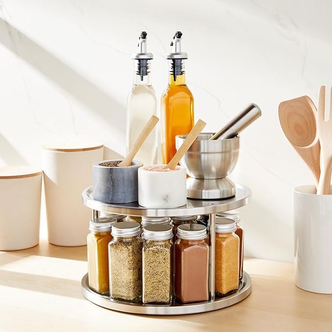 Juvale 2-Tier Lazy Susan Spice Rack Organizer - Image 3